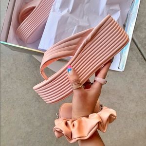 Pink platform thong sandal